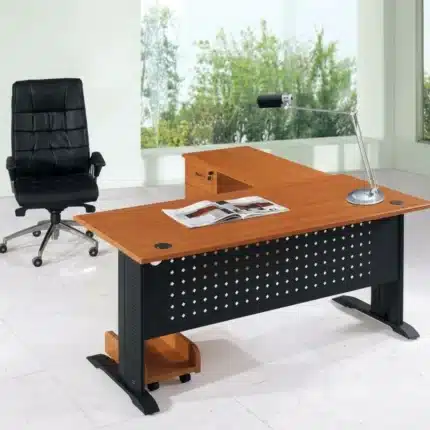 مكتب مقاس 140 × 70 سم مع سايد جانبي ووحدة أدراج