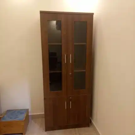 دولاب خشب بزجاج – مقاس 200 × 80 سم (4 درفة)